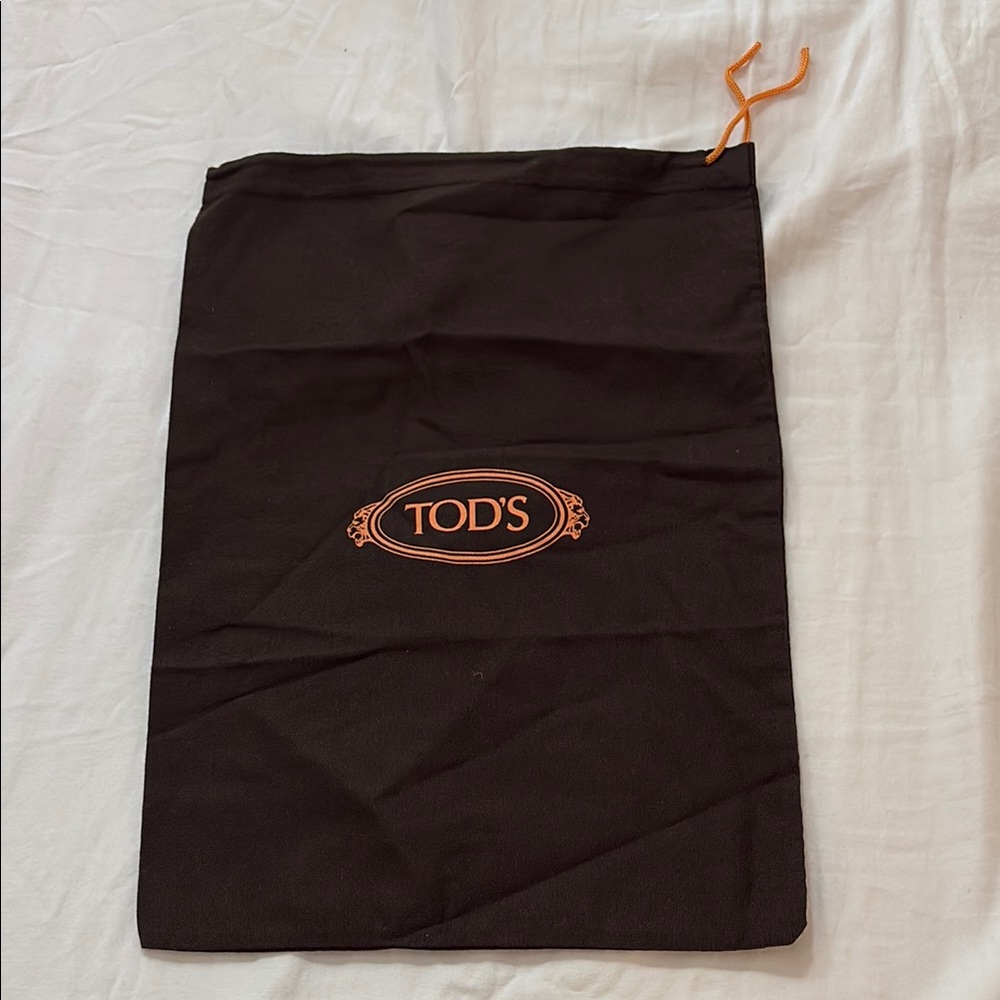 Tod's Black Dust Bag with Orange Logo